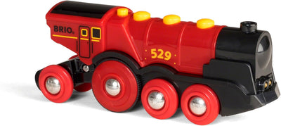 BRIO World 33592 Rote Lola elektrische Lok - Batterie-Lokomotive mit Licht & Sound - Kleinkinderspie