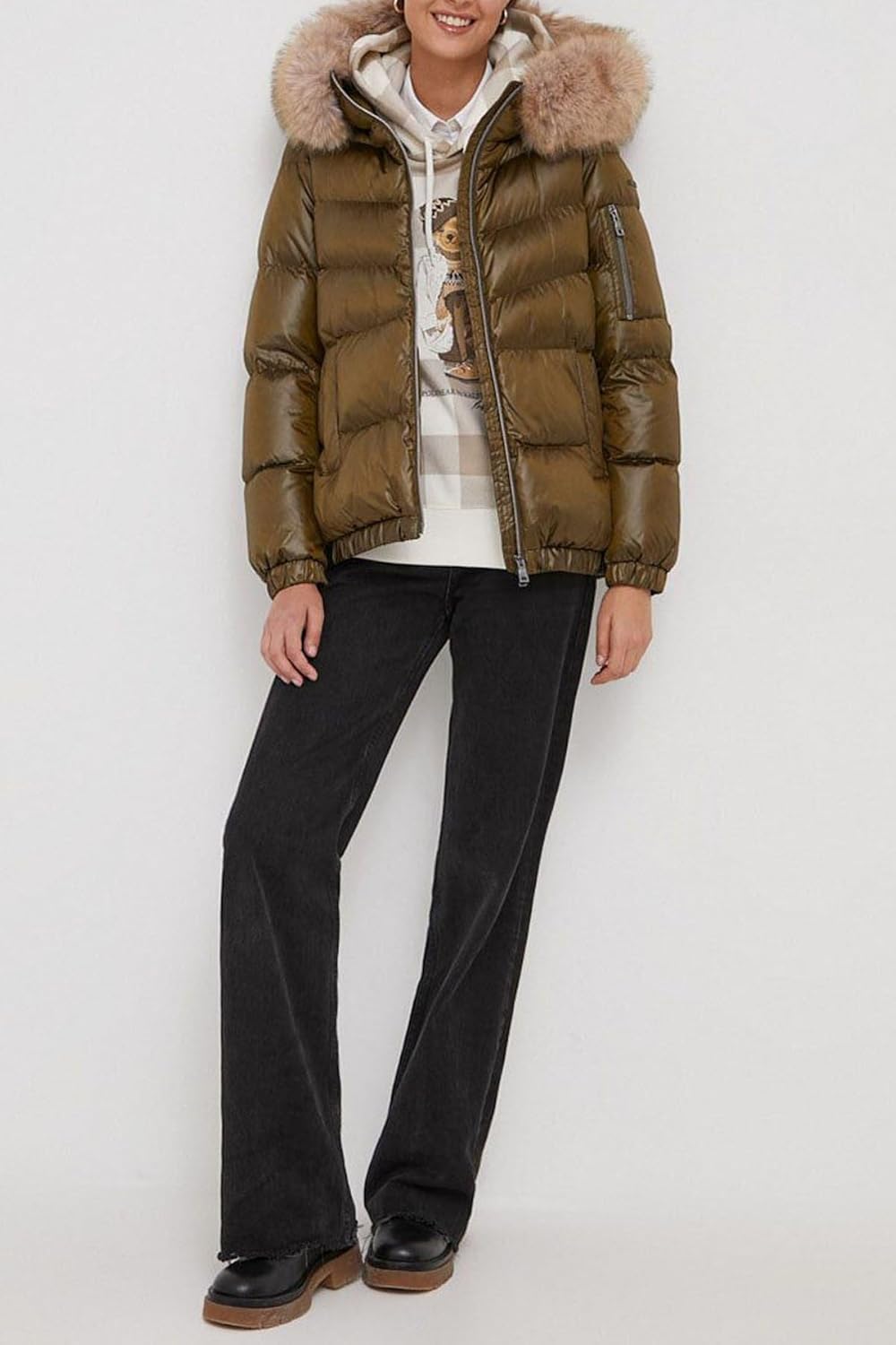 Geox Damen W Backsie Jacket 52 DARK OLIVE, 52 DARK OLIVE