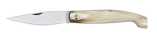 AUSONIA - 23224 TASCHENMESSER MODELL PATTADA MIT EDELSTAHLKLINGE UND GRIFF AUS KUNSTHORN MIT FEDER 1