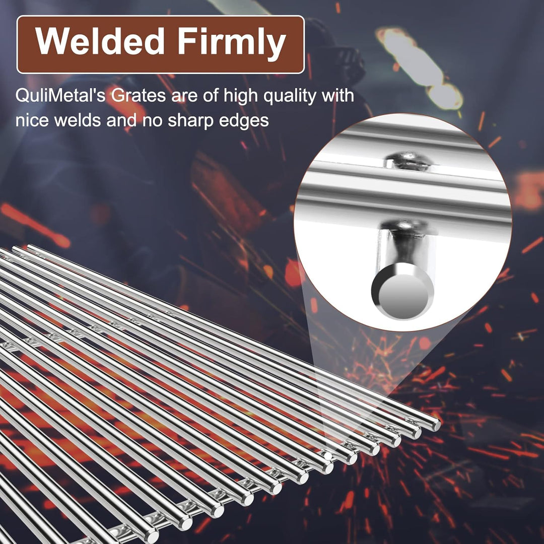 QuliMetal 47,6 x 33,7cm Edelstahl Grillroste 66095 für Weber Genesis II E-310, Genesis II LX E-340/S