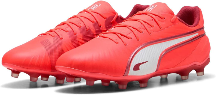 PUMA Unisex King Match Fg/Ag Soccer Shoe 39 EU Glowing Red Puma White Red Fire, 39 EU Glowing Red Pu