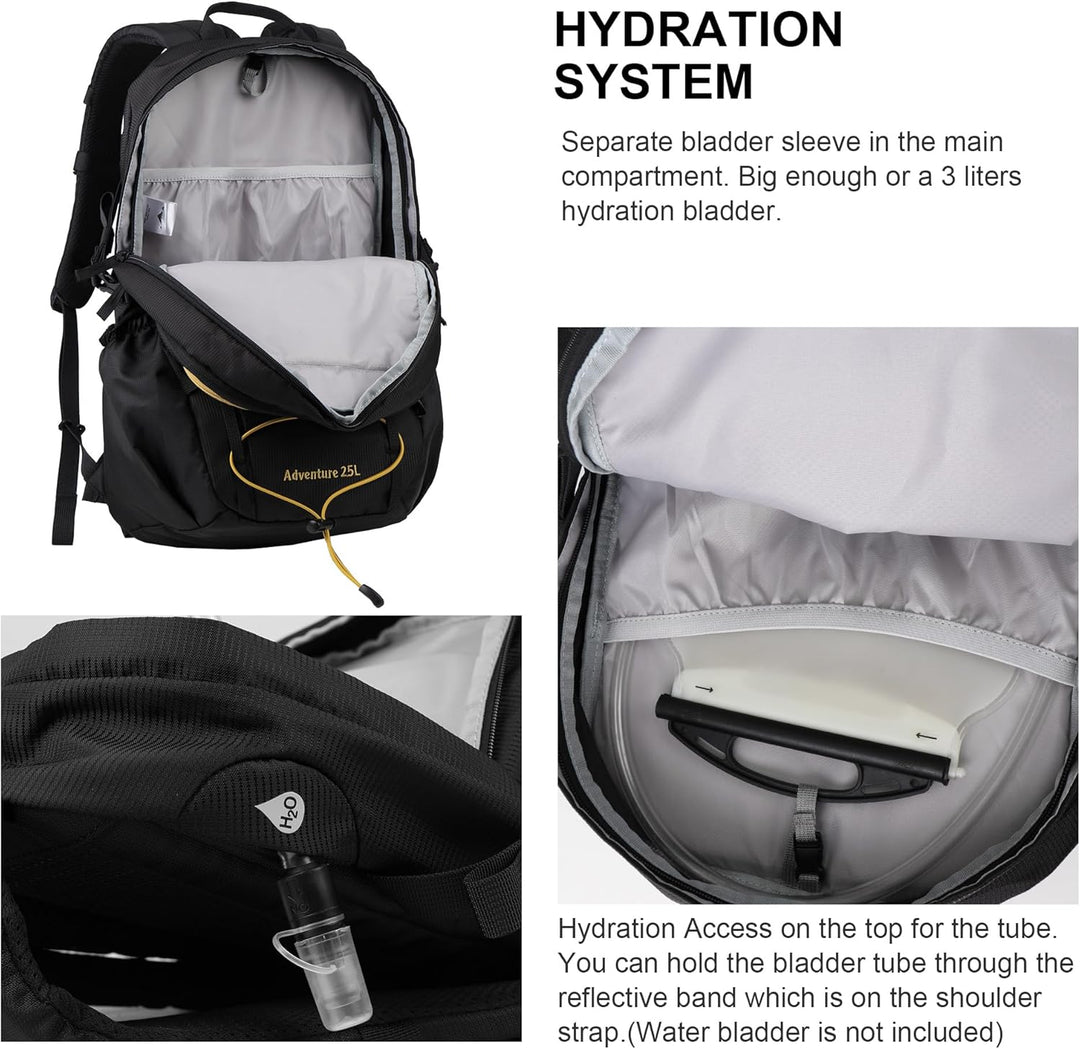 Mountaintop 25L/30L Wanderrucksack Daypack Damen Herren für Tageswanderungen, Outdoor, Radtouren 25L