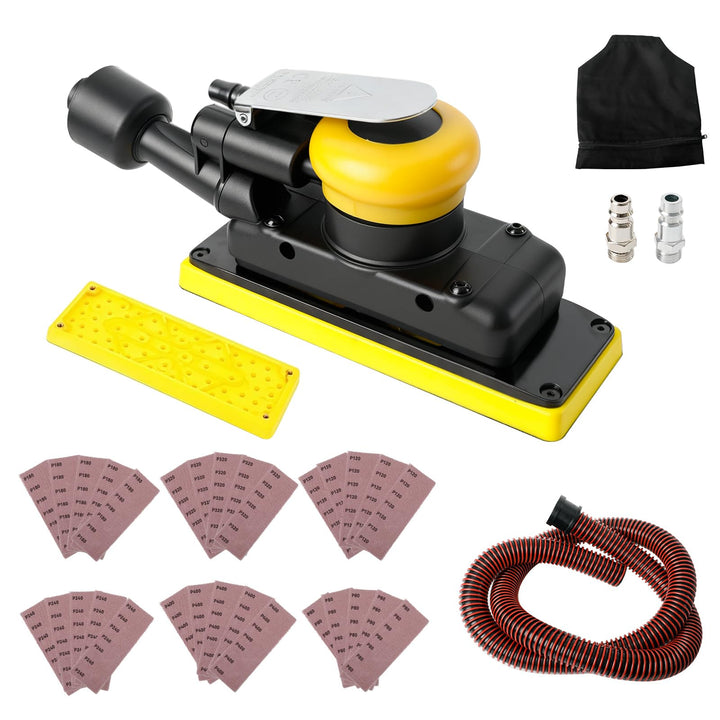 Exzenterschleifer Pneumatische Poliermaschine Set, 10000RPM Pneumatischer Handschleifer 7x20cm Staub