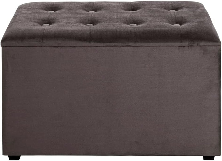 HAKU Möbel Sitztruhe, MDF, anthrazit, B 65 x T 40 x H 42 cm anthrazit_Samt 65 x 40 x H 42 cm Anthraz