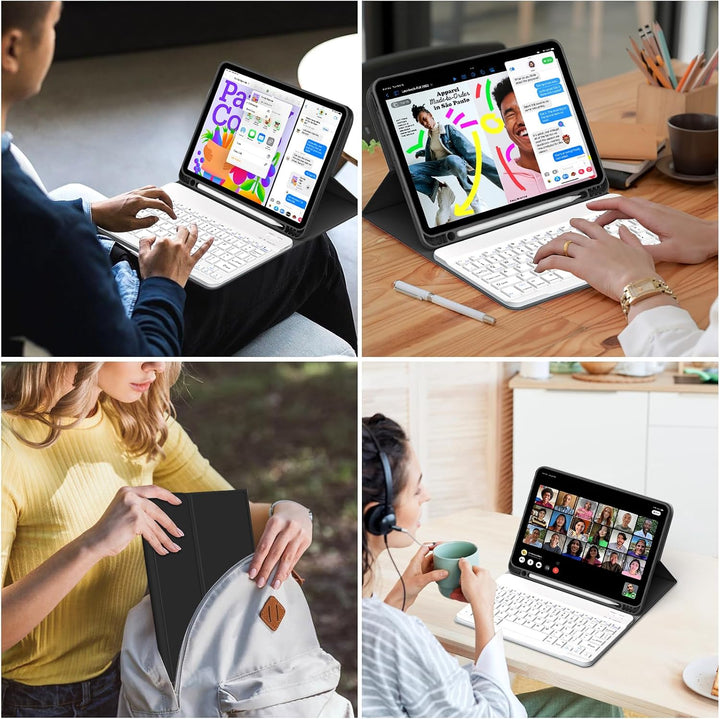 JKSML Hülle mit Tastatur für iPad Air 11 Zoll (M4/M3/M2) 2026/2025/2024,iPad Air 5./4.Gen 10.9 Zoll