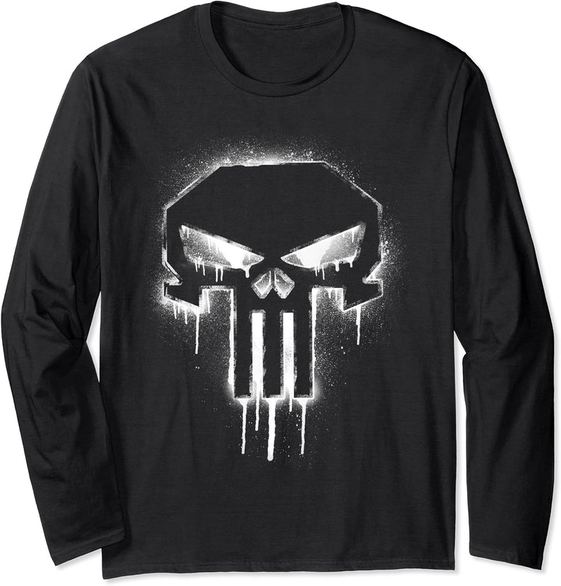 Marvel The Punisher Spray Painted Skull Drip Langarmshirt