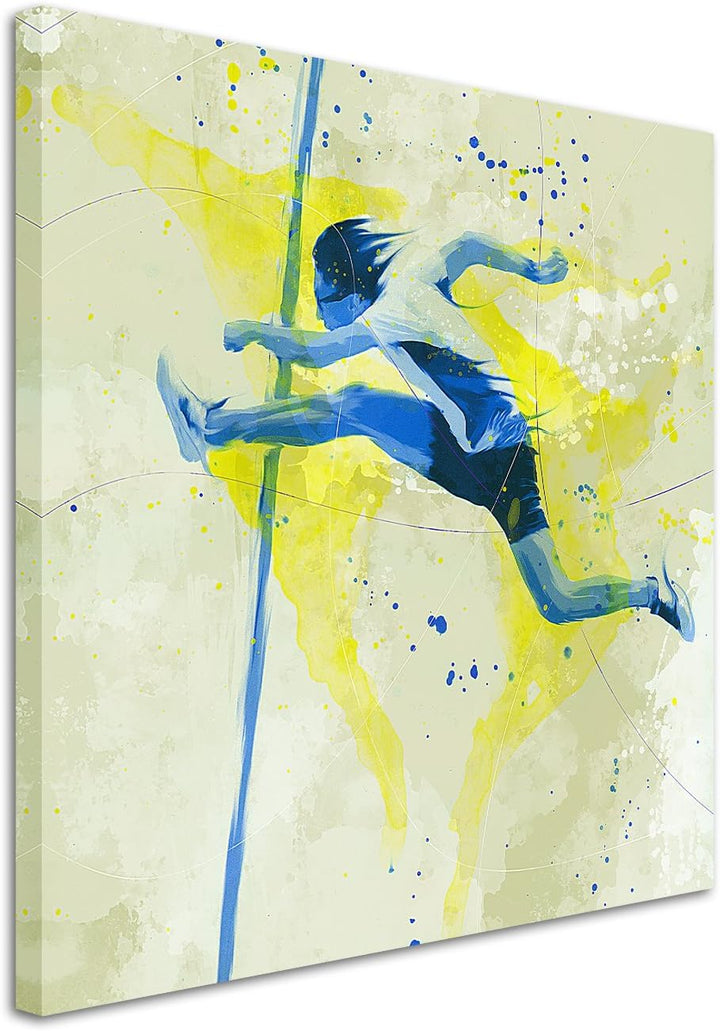 Paul Sinus Art Huerdenlauf I 60x60cm SPORTBILDER Splash Art Wandbild Aquarell Art