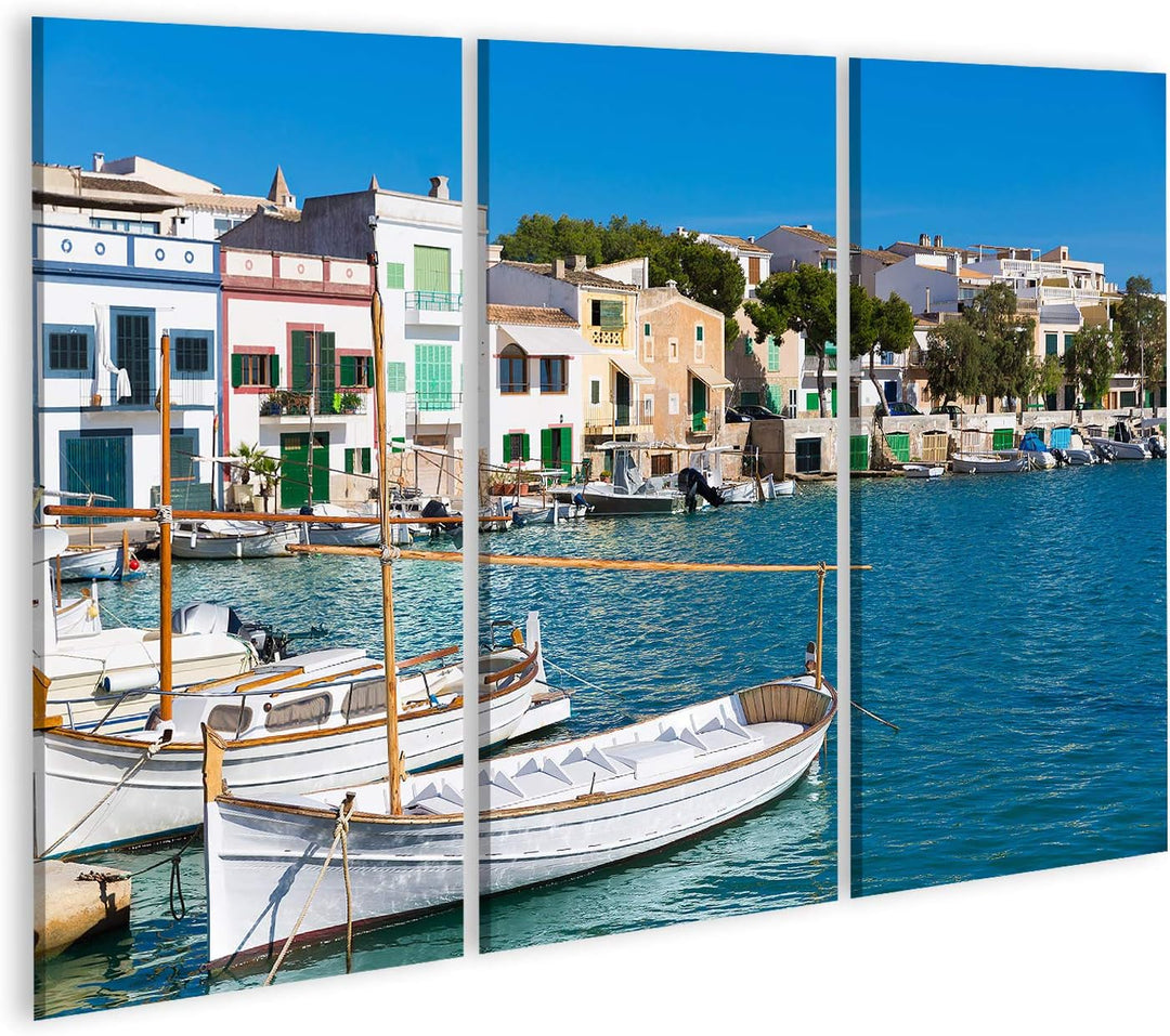 islandburner Bild auf Leinwand Mallorca Porto Colom Felanitx Hafen Mallorca Balearische Inseln Spani