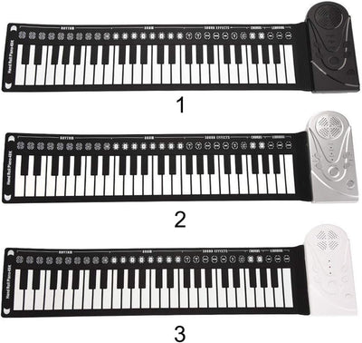 Tongdejing Klavier mit 49 Tasten, zusammenklappbar, tragbar, flexibel, für Anfänger und Kinder Schwa