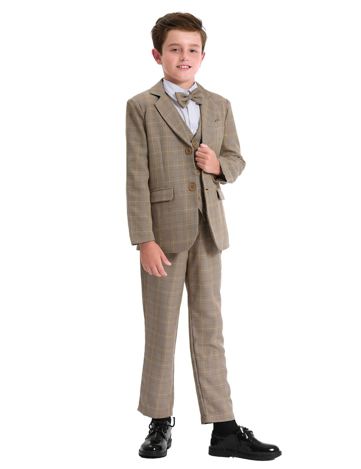 mintgreen Jungen Anzug Blazer 2PCS Gentleman Tuexdo Sätze Blazer + Hose + Fliege 5-12 Jahre 116-122
