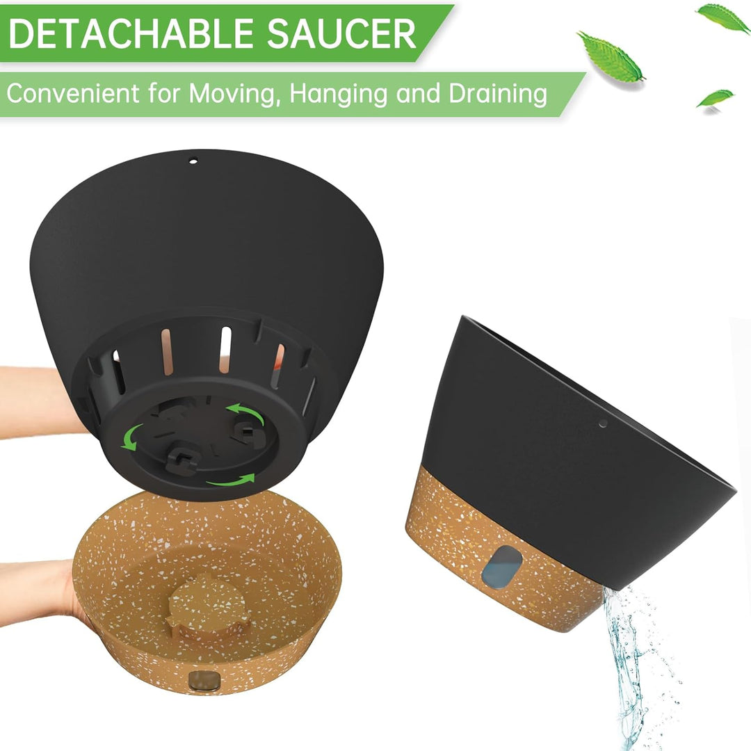 ZMTECH Hängetopf für Pflanzen, 2er-Set Φ20cm Blumentopf Hängend Drainage, Kleine Hängende Blumentöpf