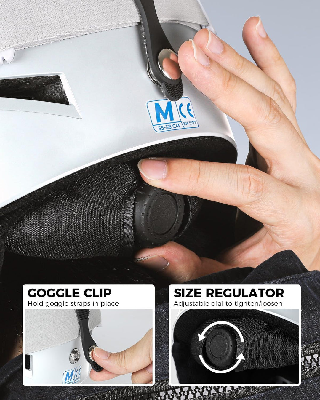 Victgoal Skihelm Herren Damen mit Warme Flusen-Ohrpolster, Gute Belüftung Sicherheits Snowboard Helm