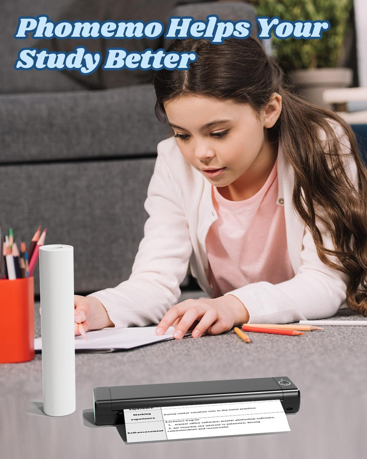 Phomemo M08F Rollen Thermopapier, A4 Thermodrucker-Papierrolle kompatibel mit dem tragbaren Drucker