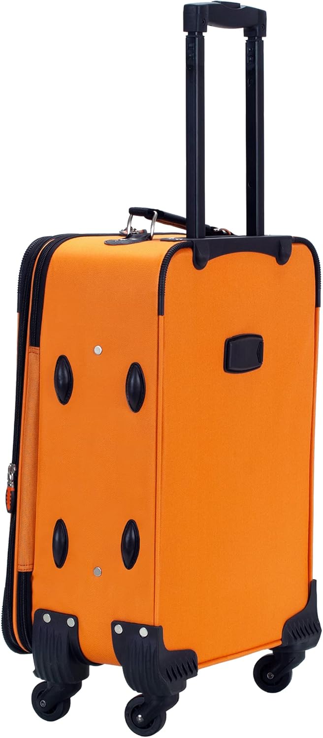 Rockland Pasadena Softside Spinner Wheel Gepäck, Orange/Abendrot im Zickzackmuster (Sunset Chevron),