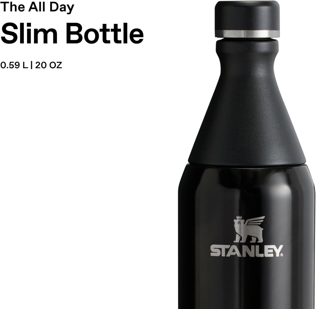 Stanley All Day Slim Trinkflasche Edelstahl 0.6L - Thermosflasche Kühlt 6 Stunden - 11 Stunden Eisge
