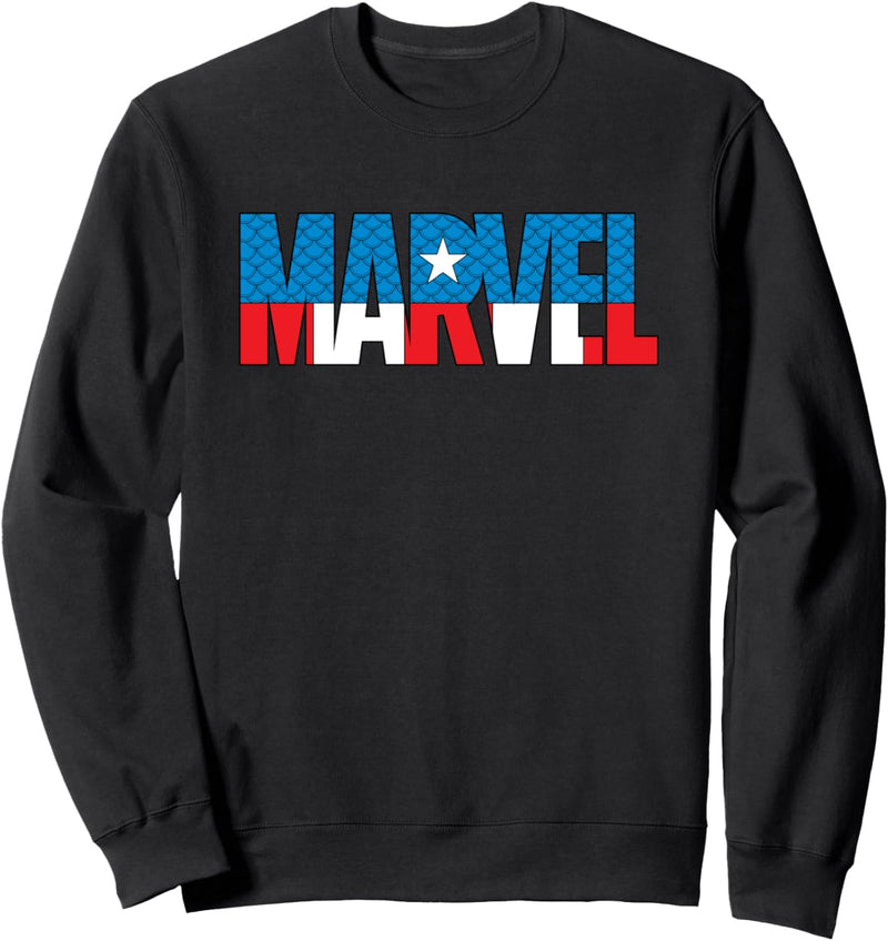 Marvel Brick Logo in Captain America Colors Sweatshirt