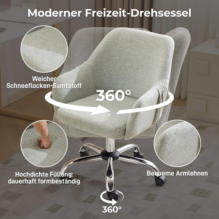 LEADZM Schreibtischstuhl, Bürostuhl, Drehstuhl, Sessel, Homeoffice Stuhl, höhenverstellbar, Snowflak