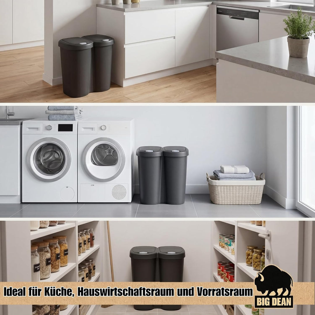 BigDean Duo Bin Mülleimer 2x20 Liter Made in Europa