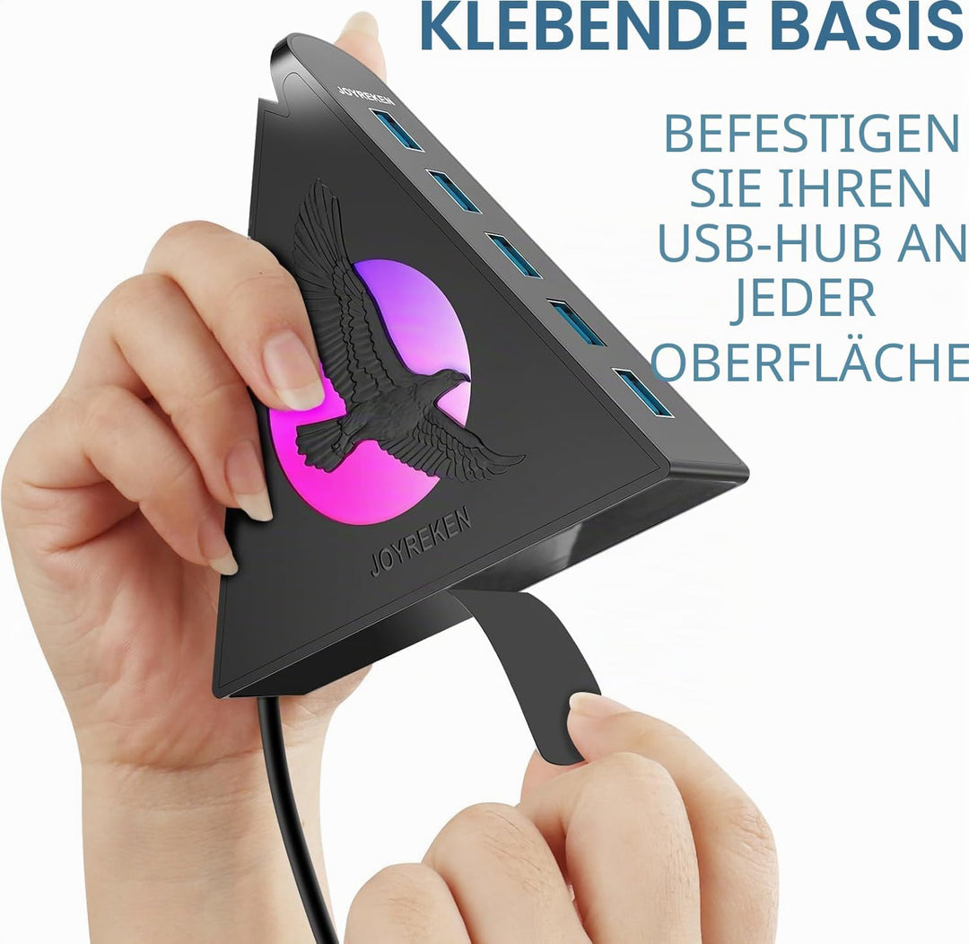 7 Ports USB Hub,JoyReken USB 3.0 verlängerung mit verlängertem 60cm Kabel,USB Verteiler für Laptop,