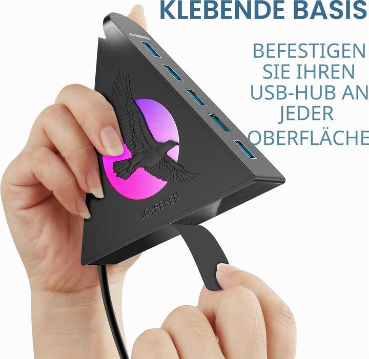 7 Ports USB Hub,JoyReken USB 3.0 verlängerung mit verlängertem 60cm Kabel,USB Verteiler für Laptop,