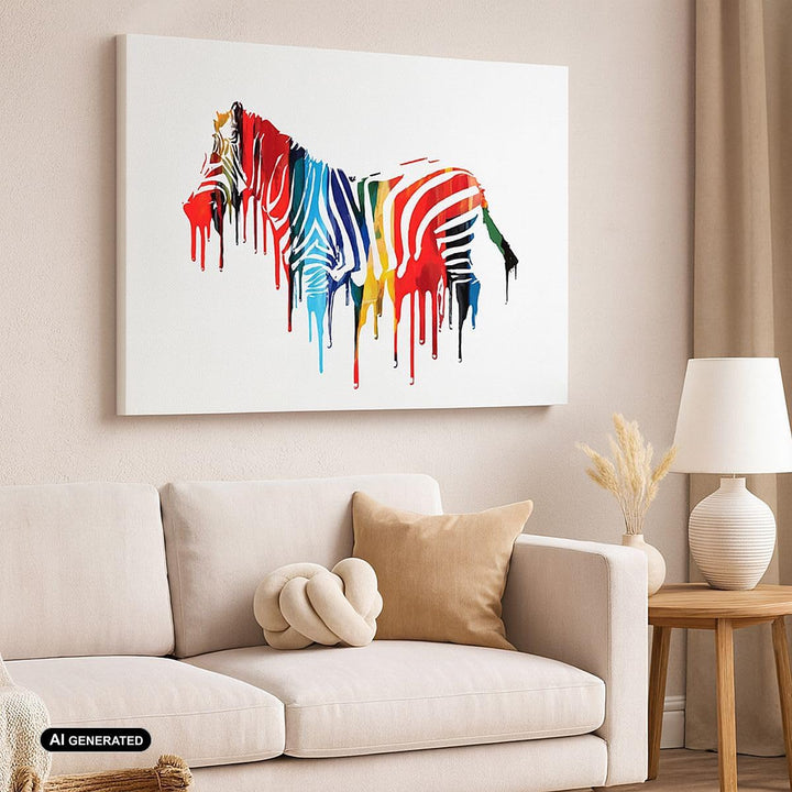 Bilder auf Leinwand 100x70cm Leinwandbild Zebra Detail digital wild Gross Wanddeko Bild Schlafzimmer