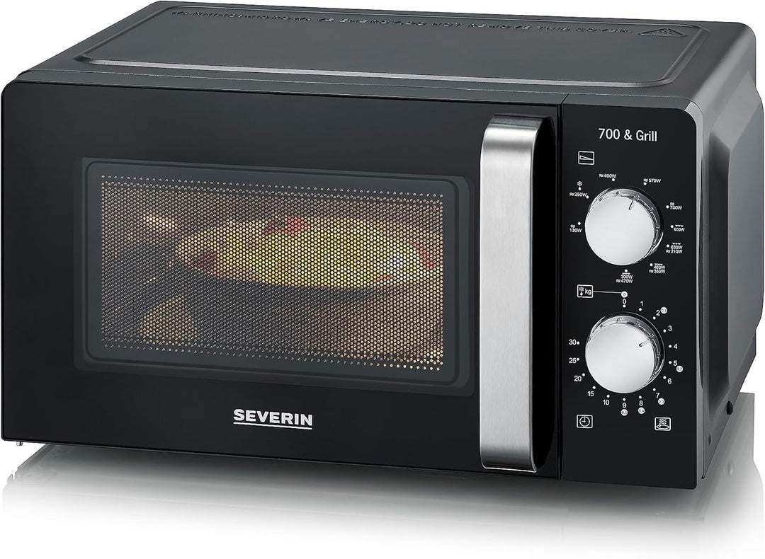 SEVERIN 2-in-1 Mikrowelle mit Grill 700 W, 900 W Grill, Grillofen mit 9 Automatikprogrammen, Mikrowe