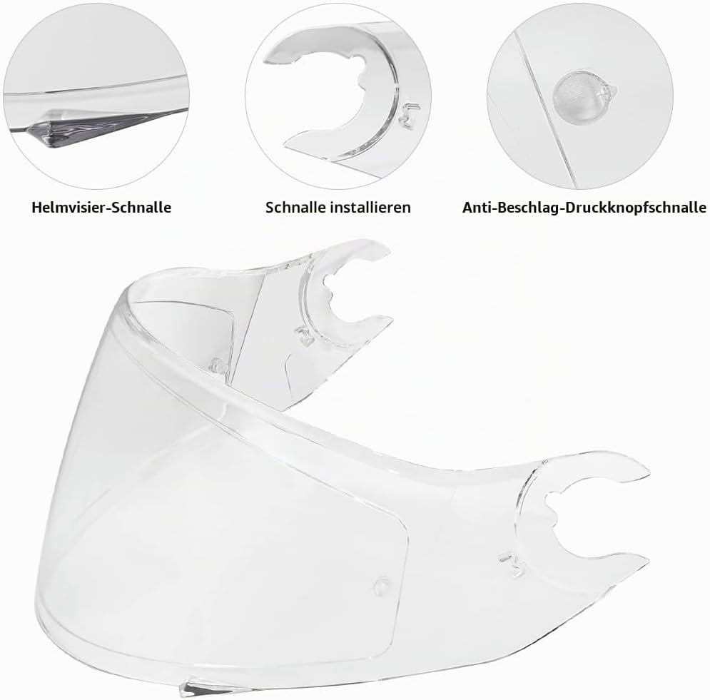 Helmvisier für Shark D Skwal D-Skwal 2 Spartan,Motorradhelm Visier,Motorrad Windschutz Helm Objektiv