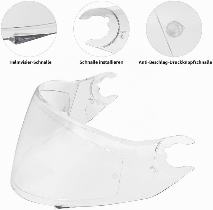 Helmvisier für Shark D Skwal D-Skwal 2 Spartan,Motorradhelm Visier,Motorrad Windschutz Helm Objektiv