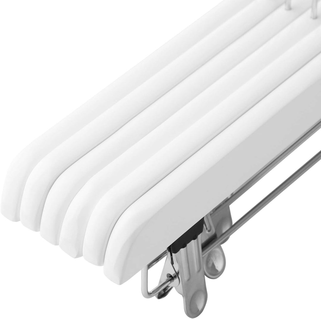SONGMICS Rockbügel, 8er Set, Hosenbügel aus Massivholz, mit rutschfesten Clips, für Hosen, Shorts un