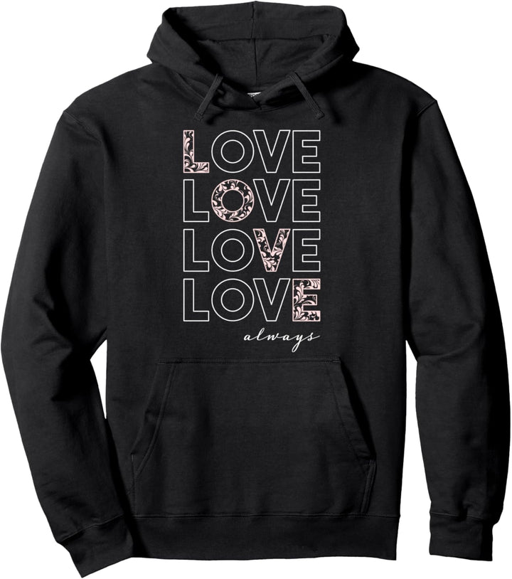 Trendy Love Always Stacked Pullover Hoodie