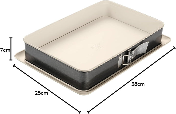 Dr. Oetker Rechteck-Springform 38 cm, Kuchenform mit Auslaufschutz, 1 Stück & Springform Ø 26 cm Bac