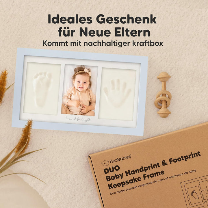 KeaBabies Baby Handabdruck Und Fussabdruck Set - Ton Handabdruck Andenken Rahmen, Neugeborenen Kinde
