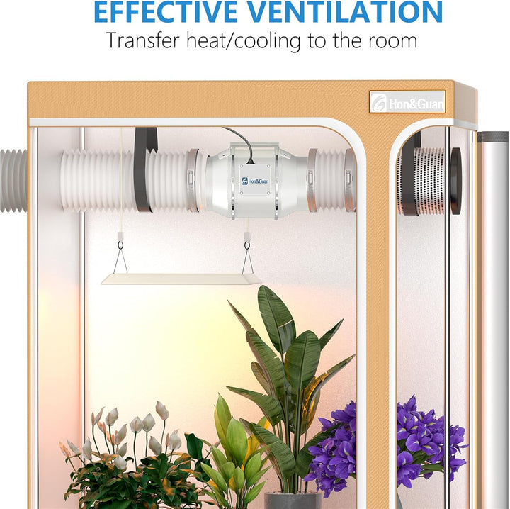 Hon&amp;Guan 150mm EC Rohrventilator mit Regler, 647m³/h Inliner Rohrlüfter, Abluftventilator für Growbo