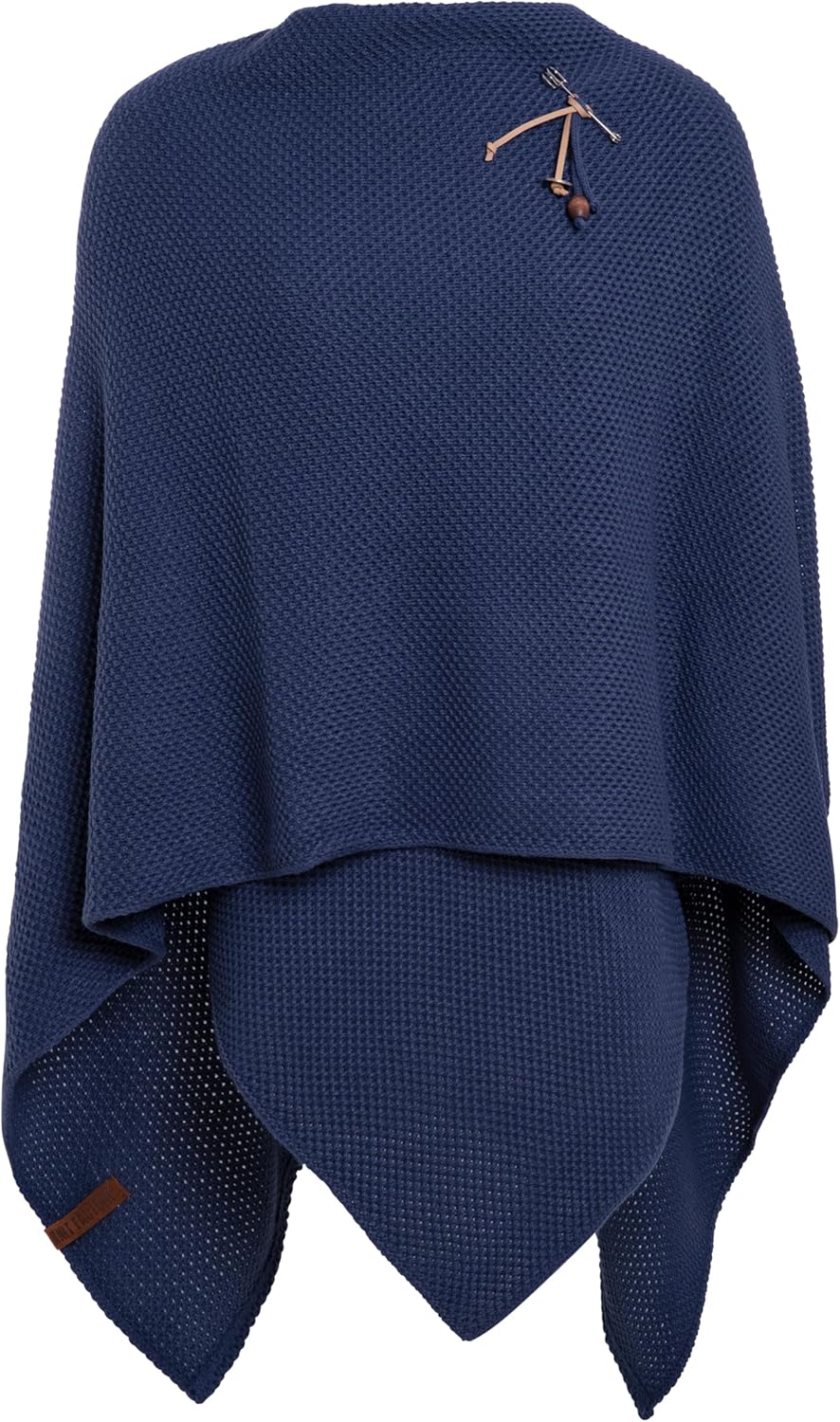 KNIT FACTORY - Jazz Poncho - Elegant Gestrickter Damen Cape - Wickelschal mit Wolle - Hochwertige Qu