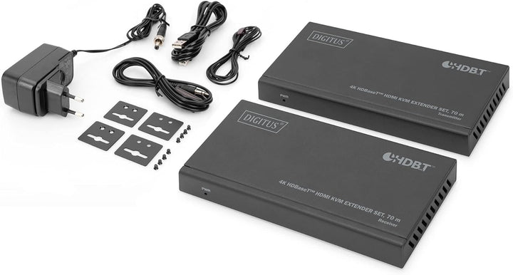 DIGITUS HDMI KVM Extender - 4k/30Hz - Sender & Empfänger - HDBaseT 1.0 - HDMI 1.4 - USB 1.1 - Reichw