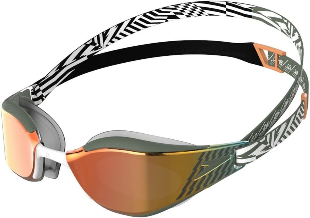 Speedo Unisex Fastskin Hyper Elite Mirror Schwimmbrillen (1er Pack) Einheitsgrösse Schwarz/Oxidgrau/