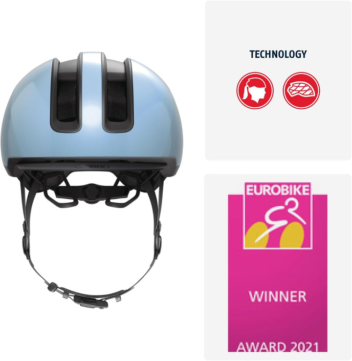 ABUS Urban Helm HUD-Y - mit magnetischem, aufladbarem LED-Rücklicht &amp; Magnetverschluss - cooler Fahr