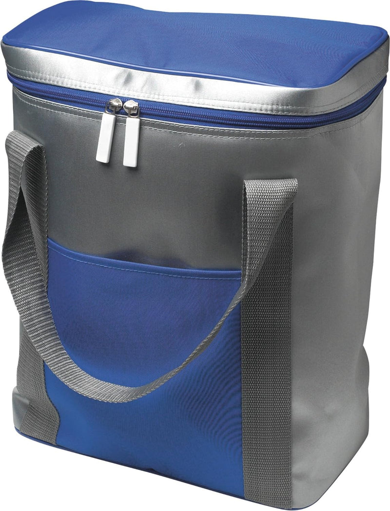 noTrash2003 Grosse Kühltasche - Inhalt passend für 6 x 1,5 ltr. Flaschen, Zipper mit Zugband Blau, B