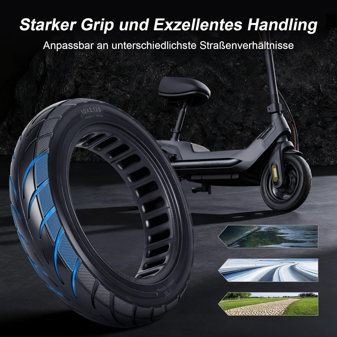 VOLOHAS 10*2,125 Vollreifen 250*54 Solide Reifen für Xiaomi 4Pro/4Lite/Ninebot uifi/F20d/F30d/F40d/F