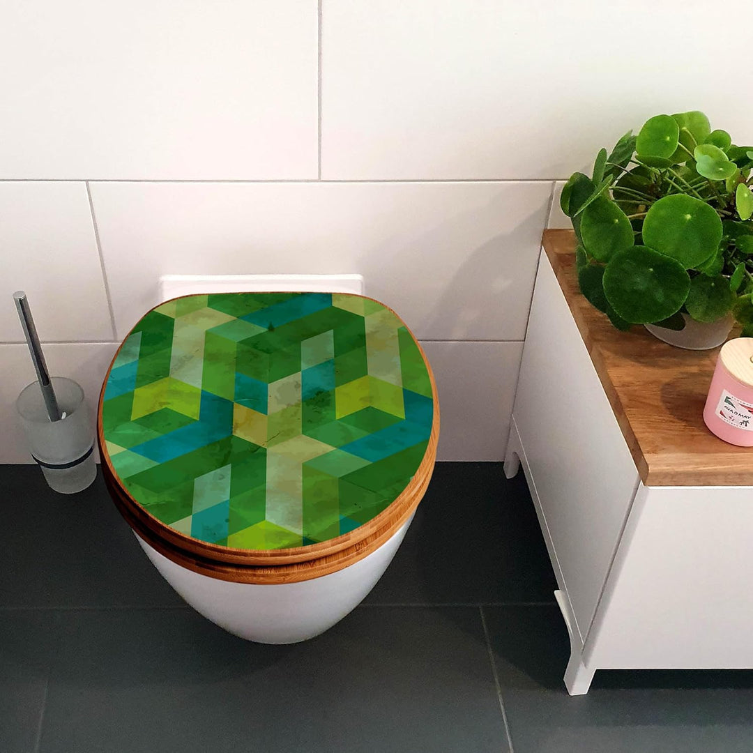 banjado Design WC Sitz Bambus Absenkautomatik 45,8x37,5cm - Toilettendeckel mit Absenkautomatik Holz