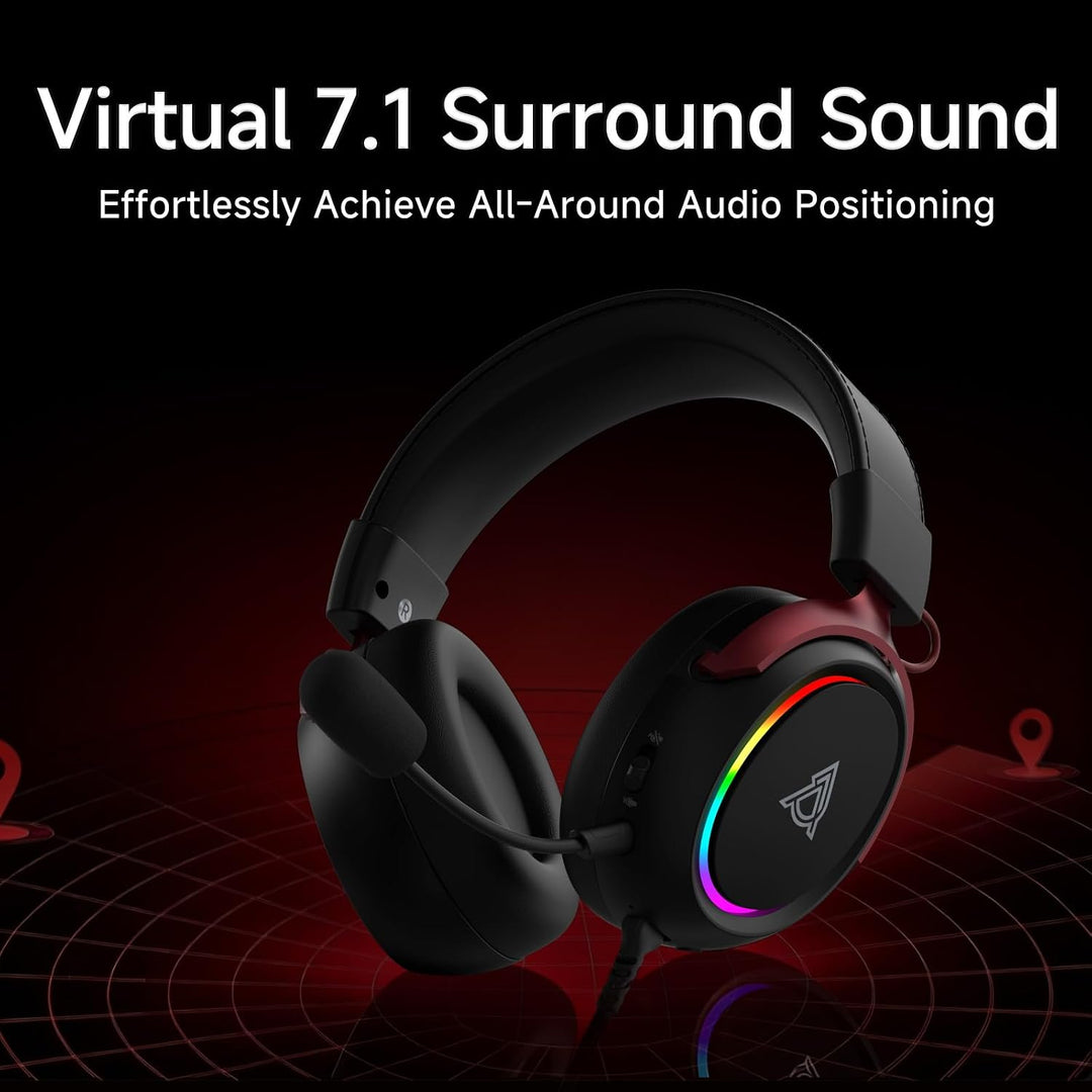 nacodex AJAZZ AHW10 Wired Gaming Headset with Detachable Microphone, DTS Headphone:X 7.1 Surround So