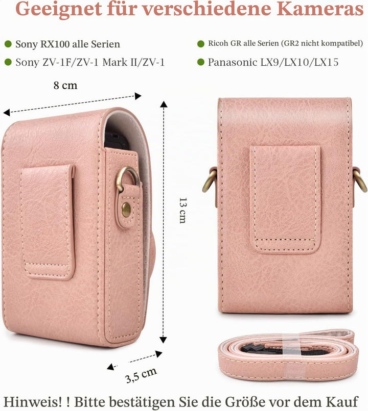 Rieibi Kameratasche für Sony RX100-Serie – Retro-Ledertasche für Sony ZV1F/ZV1/Ricoh GR IIIx/Ricoh G