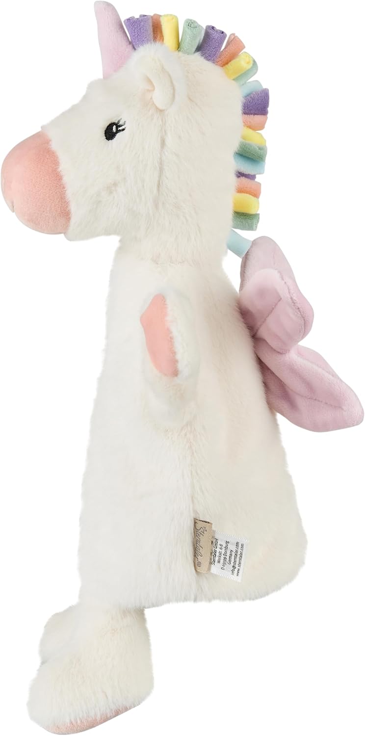 Sterntaler Handpuppe Einhorn aus weichem Flausch, Kinder- und Babyspielzeug, samtige Details, süsse
