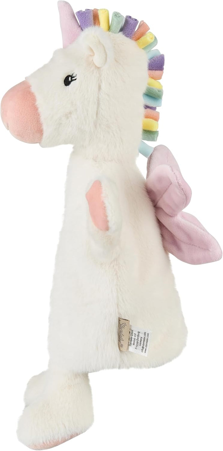 Sterntaler Handpuppe Einhorn aus weichem Flausch, Kinder- und Babyspielzeug, samtige Details, süsse