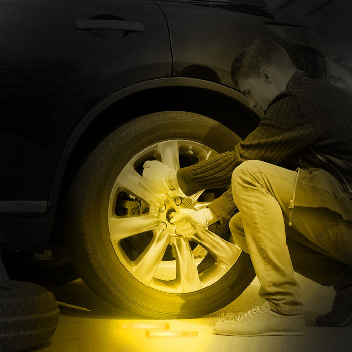 Cyalume SnapLight Knicklichter in Gelb (100-er Pack) - 15 cm Glow Sticks mit Haken am Ende - ultra h