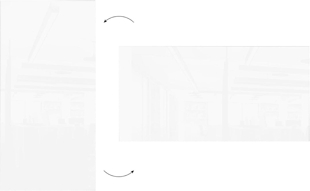 ALLboards Glasboard – Premium SUPERWHITE Perlweiss 120x60cm + Zubehörset, Bürotafel, Glastafel, Glas