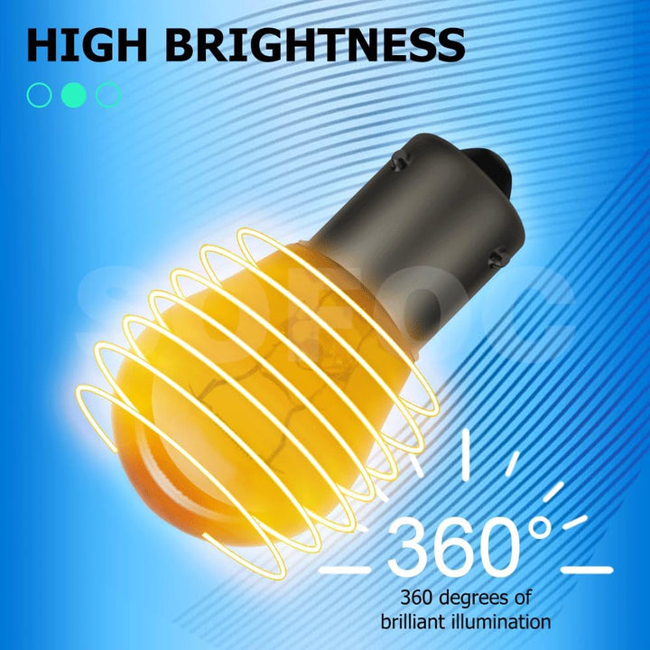 SOFOC PY21W 12V 21W BAU15S Amber Gelb Blinker Kontrollleuchte 150°-Offset-Stift Einfachkontakt/Strah