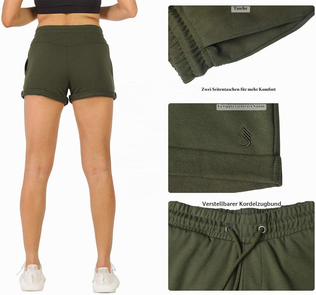 icyzone Damen Sportshorts Kurze Sporthose Atmungsaktive Laufshorts Bequeme Trainingsshorts für Fitne