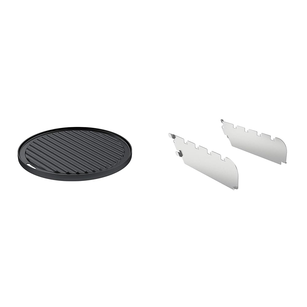 RÖSLE VARIO Grillplatte, Hochwertige Grillplatte aus Gusseisen &amp; Primezone-Windschutz VIDERO, Hochwe