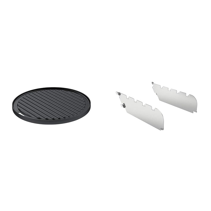 RÖSLE VARIO Grillplatte, Hochwertige Grillplatte aus Gusseisen &amp; Primezone-Windschutz VIDERO, Hochwe